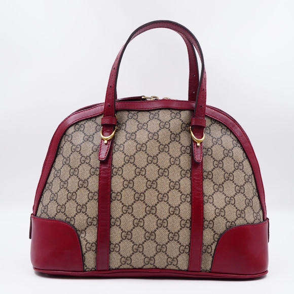 AZ13❤️ GUCCI GG Supreme Monogram Nice Top Handle Dome Bag - Picture 6 of 13